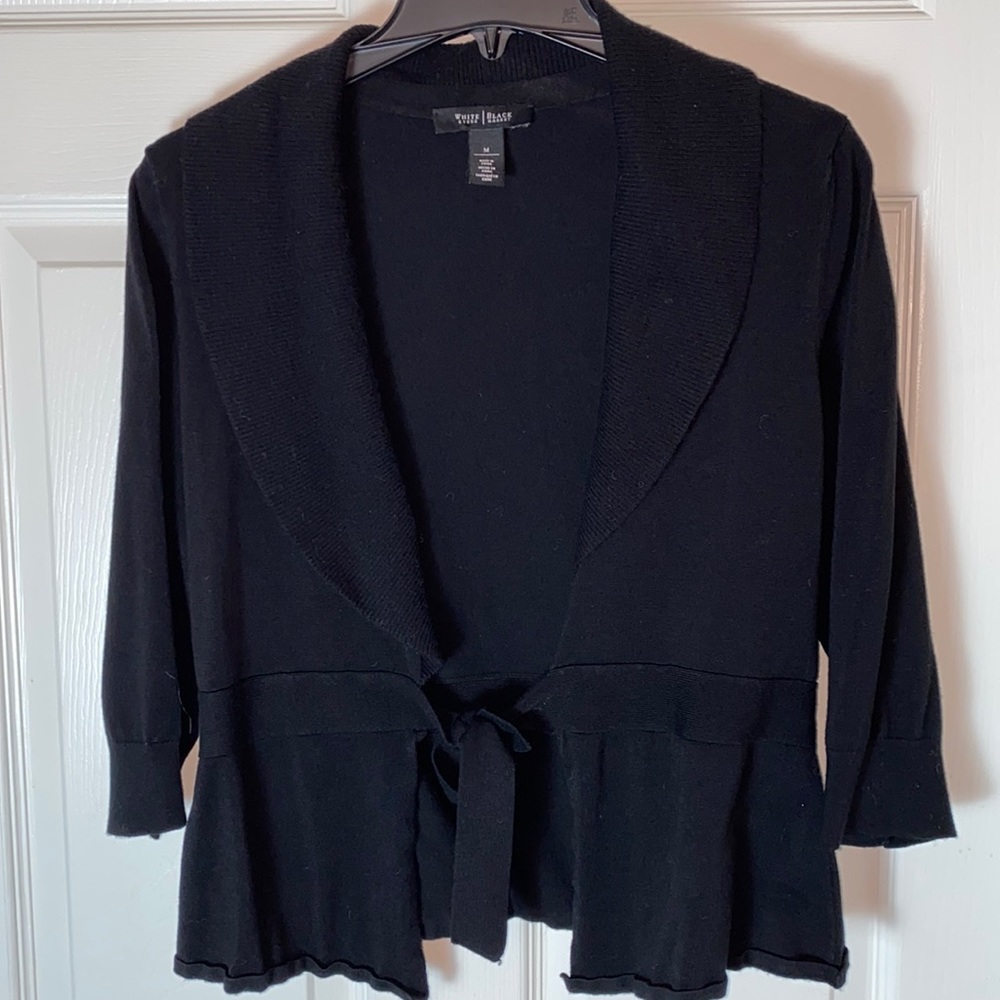 White House Black Market Knit Tie Front Sweater Size Medium 3/4 sleeve
